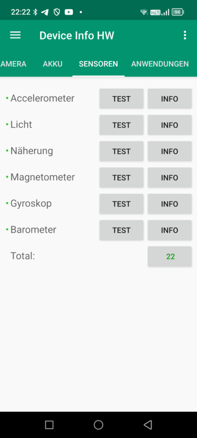 Blackview Xplore 2 sensors