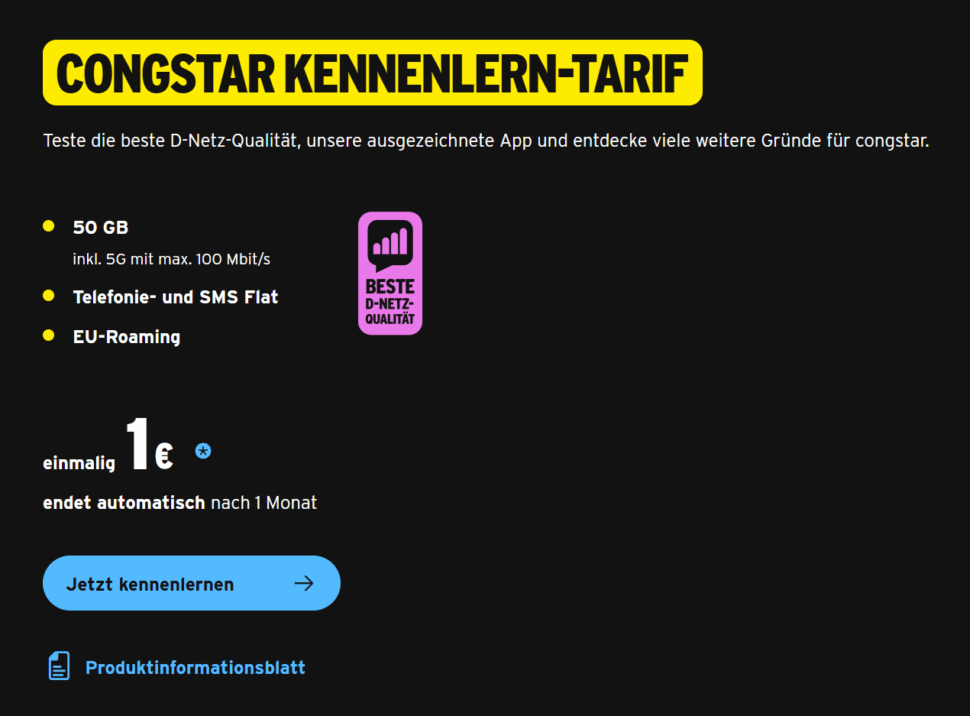 Congstar Kennenlernen Deal kostenlos 1