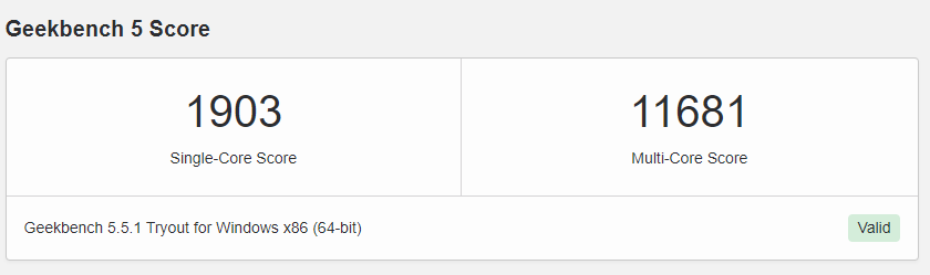 Geekom A8 GeekBench 5