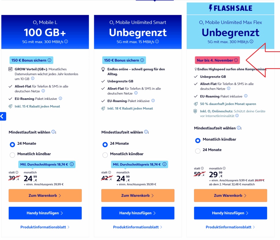 O2 Unlimited Flex Angebot