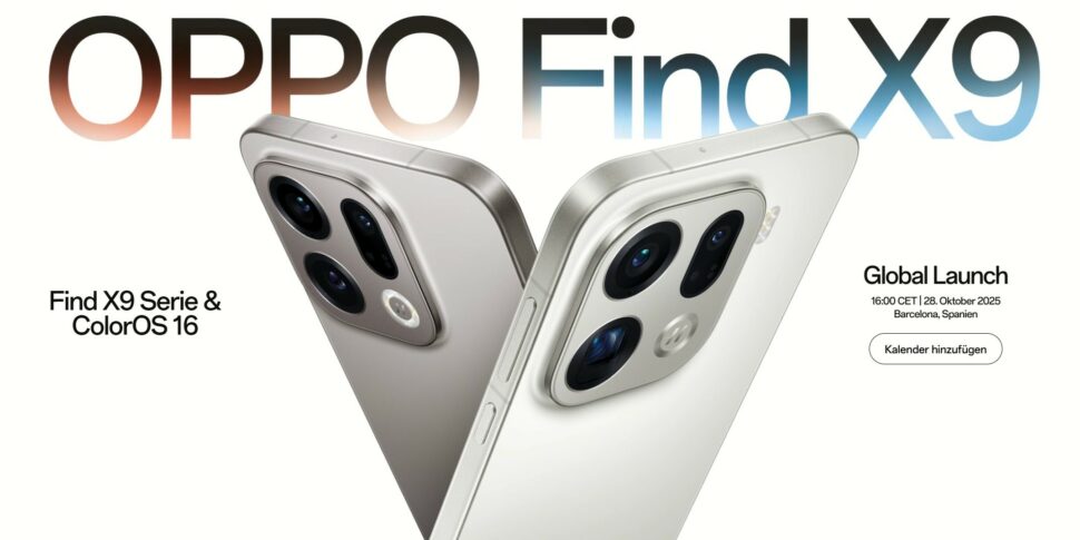 Oppo Find X9 Serie vorgestellt global Head