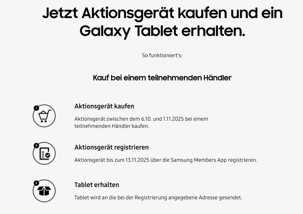 Aktion Samsung Bedingungen