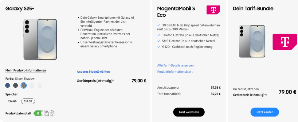 S25 512GBSmartphone Tarife Samsung Deutschland 1