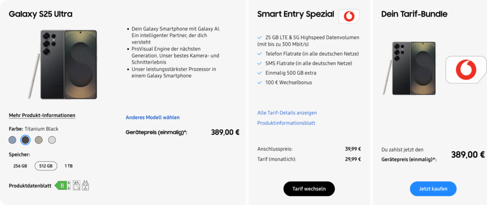 S25 Ultra 512GB Vodafone