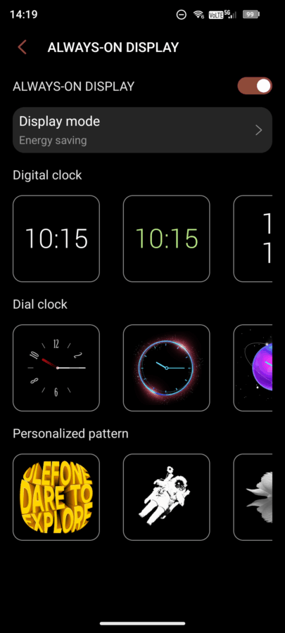 ulefone armor29pro thermal version aod settings