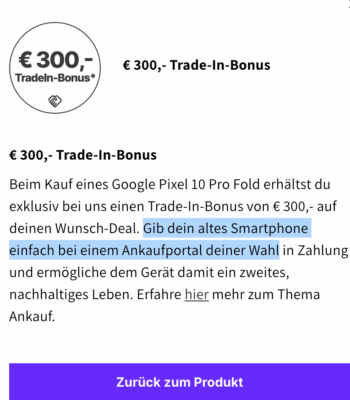 Trade In Bonus Google Pixel 10 Pro Fold