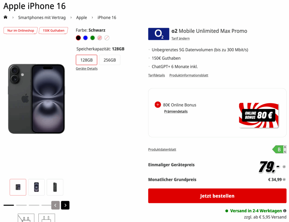 iPhone 16 80E Online Bonus mit Vertrag MediaMarkt Tarifwelt iPhone 16 80E Online Bonus mit Vertrag MediaMarkt Tarifwelt