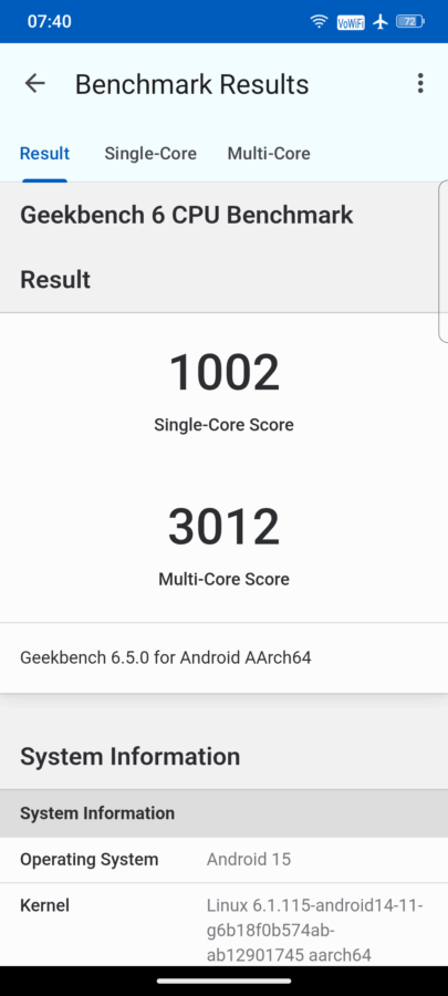 AGM G3 Pro Geekbench 6
