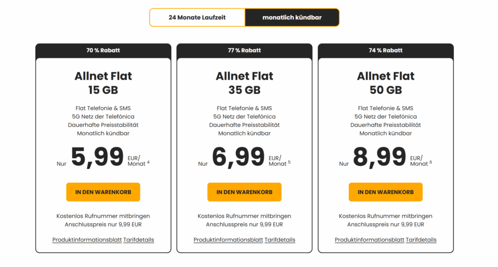 Happy SIM monatlich kuendbar