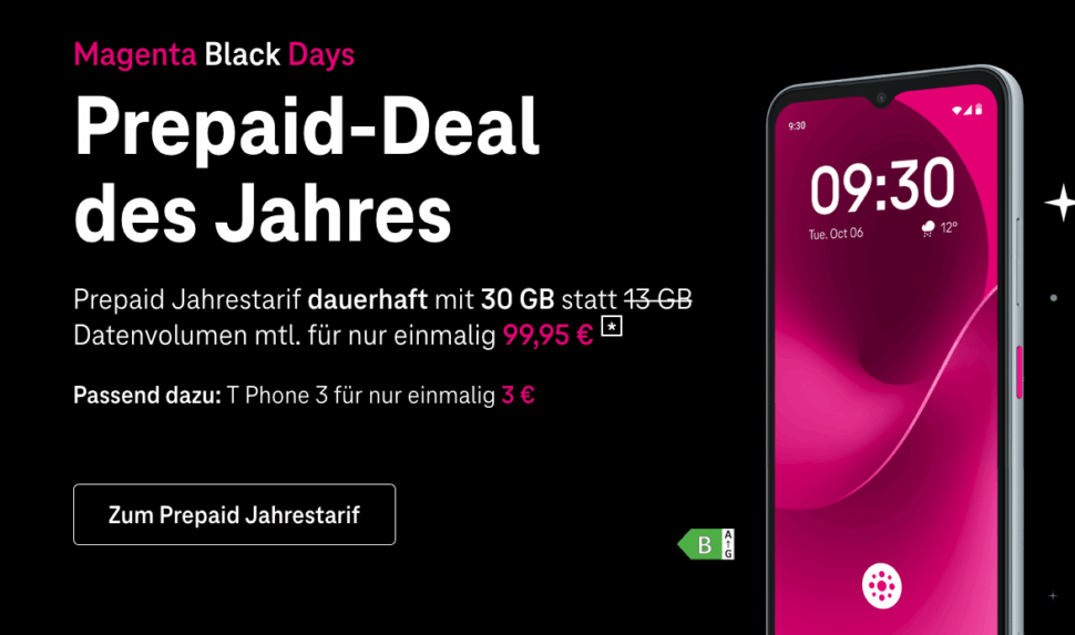 Prepaid Jahrestarif Magenta Black Days