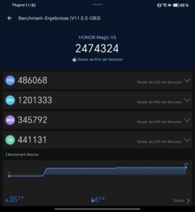 Honor Magic V5 Test AnTUTU V11 ohne Leistungsmodus