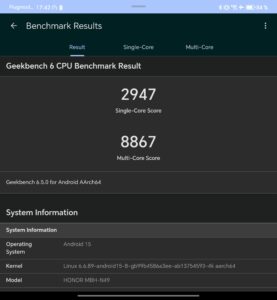 Honor Magic V5 Test Geekbench 6