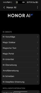 Honor Magic V5 Test System klein 4