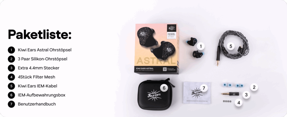 Kiwi Ears Astral Test Web Lieferumfang Kiwi Ears Astral Test Web Lieferumfang