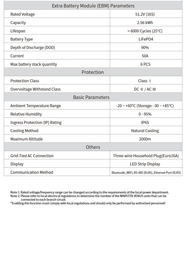 Marstek Venus D technische Daten Akku Marstek Venus D technische Daten Akku