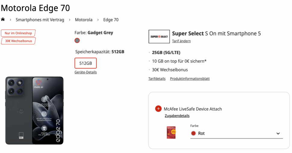 motorola edge 70 mediamarkt tarif