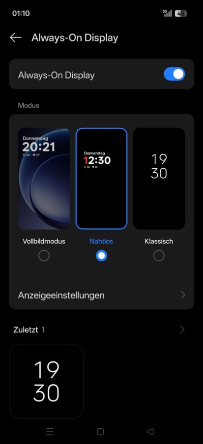 OnePlus 15 Display Settings Always On