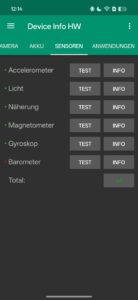 Oppo Find X9 Pro Test Screenshot Sensoren