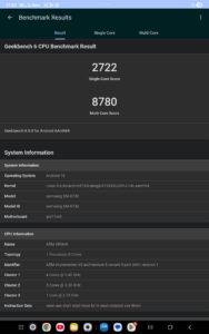 Samsung galaxy tab s11 test screenshot Geekbench 6