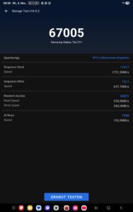 Samsung galaxy tab s11 test screenshot Speicher