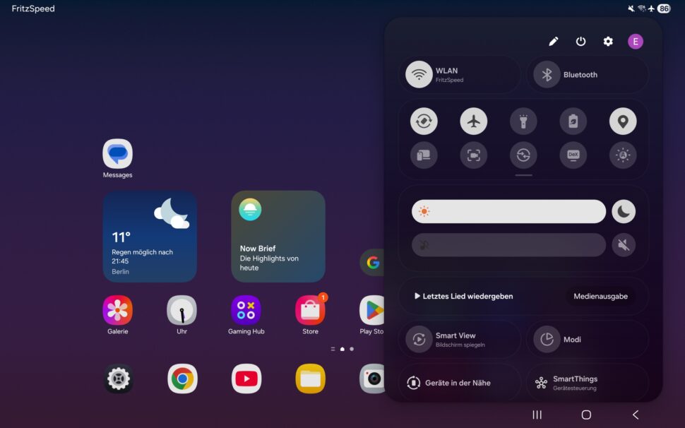 Samsung galaxy tab s11 test screenshot System 2