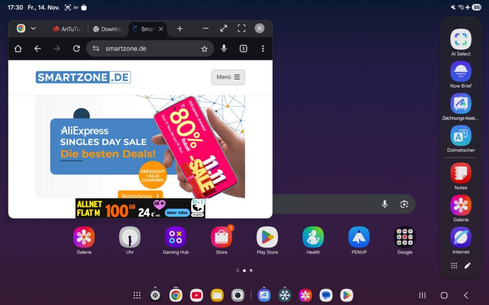 Samsung galaxy tab s11 test screenshot System 3