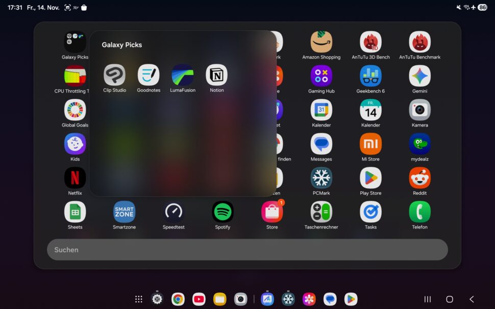 Samsung galaxy tab s11 test screenshot System 4