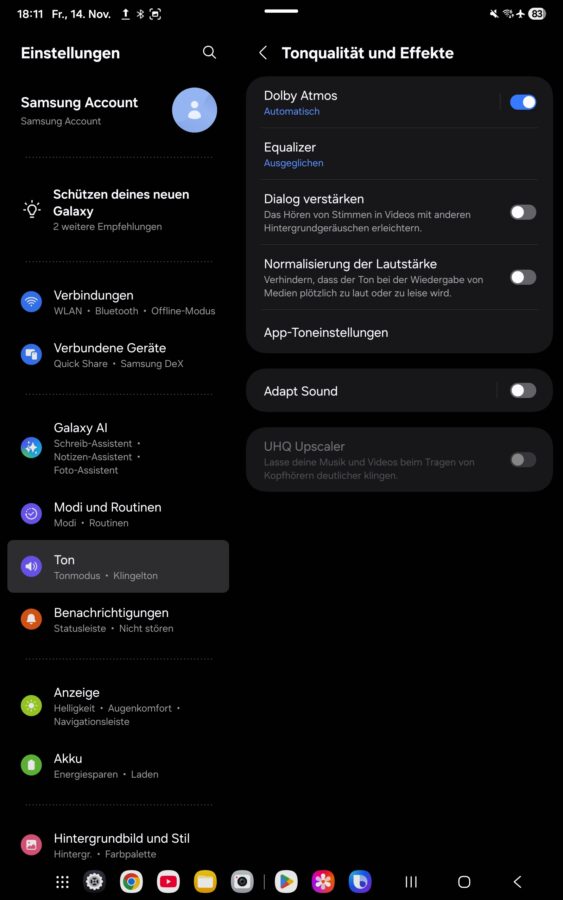 Samsung galaxy tab s11 test screenshot sound