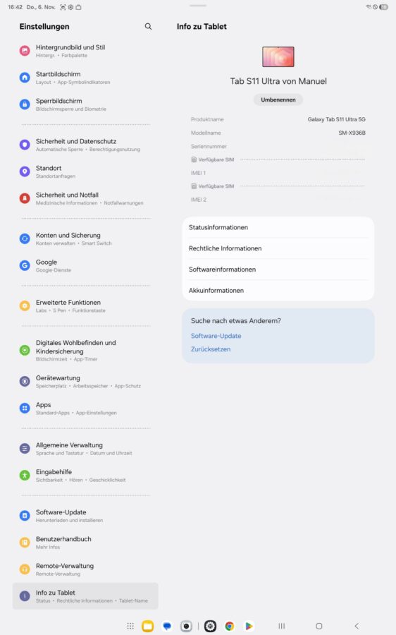Test TabS11Ultra System