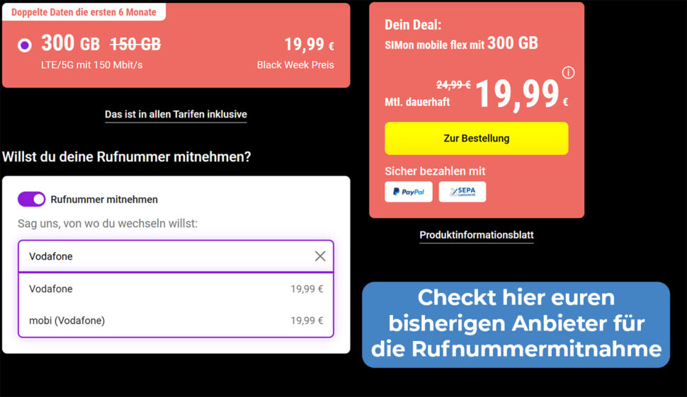 SimON Mobile Black Week Nov 25 Runummermitnahme