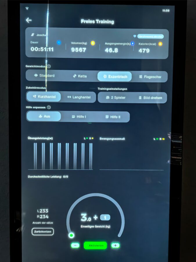 Speediance Gym Monster 2 Test Display Einstellungen 5