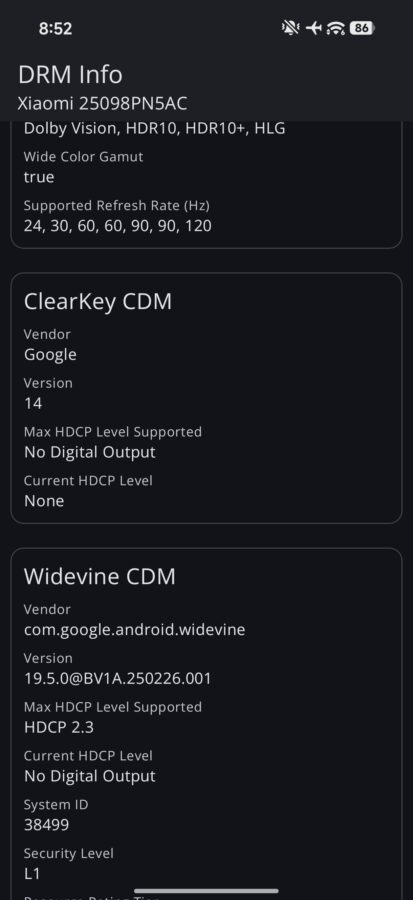 Xiaomi 17 Pro Test Screenshot Display