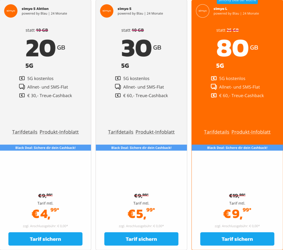 Handytarife ohne Handy simyo Tarife im Ueberlick