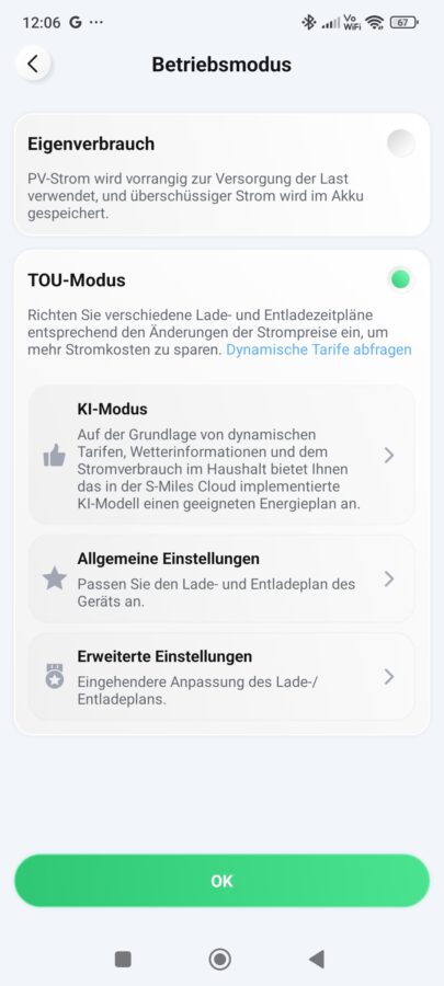 Hoymiles HiBattery 1920 AC Betriebsmodi