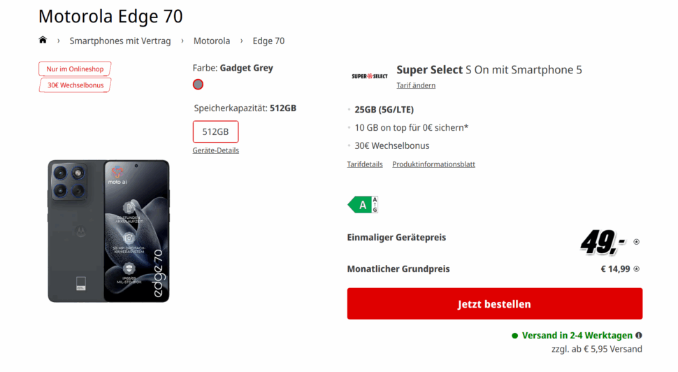 Motorola Edge 70 Titelbild Motorola Edge 70 Titelbild