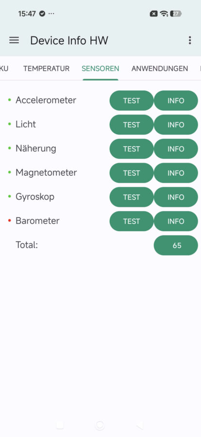 Poco F8 Ultra sensors Poco F8 Ultra sensors