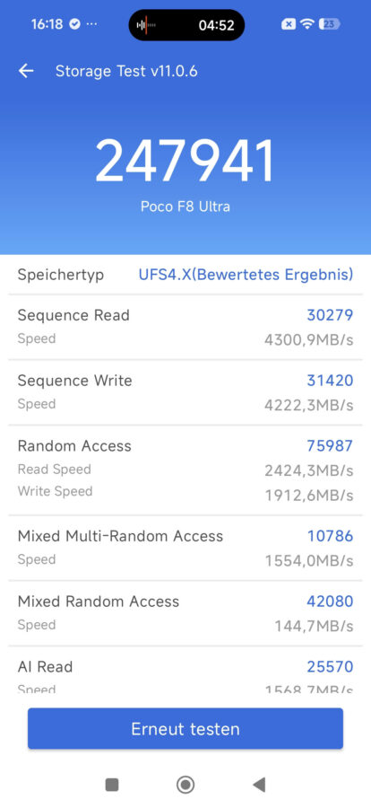 Poco F8 Ultra storage benchmark Poco F8 Ultra storage benchmark