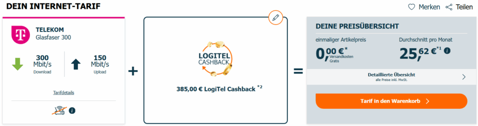 LogiTel Telekom Glasfaser 300 Deal Banner I LogiTel Telekom Glasfaser 300 Deal Banner I