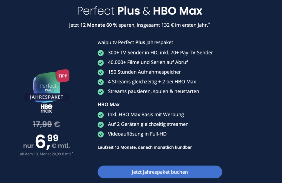 HBO max mit perfect Plus HBO max mit perfect Plus