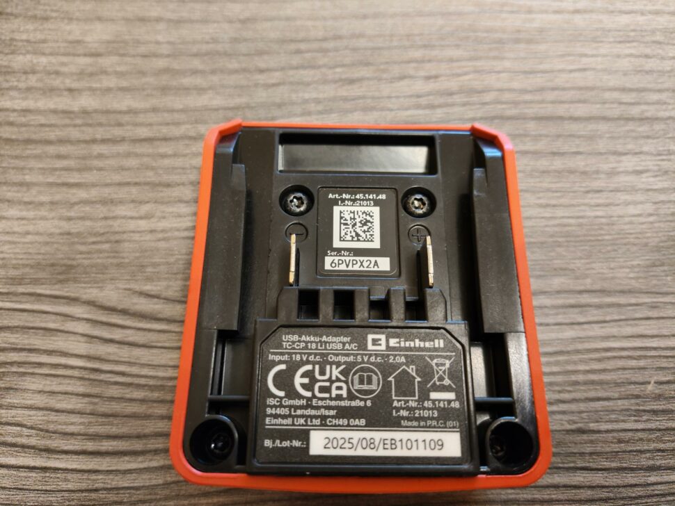 Einhell USB Akku Adapter Design und Verarbeitung 4 Einhell USB Akku Adapter Design und Verarbeitung 4