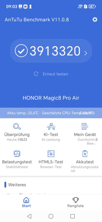 Honor Magic 8 Pro Air Benchmark Antutu 11 Honor Magic 8 Pro Air Benchmark Antutu 11