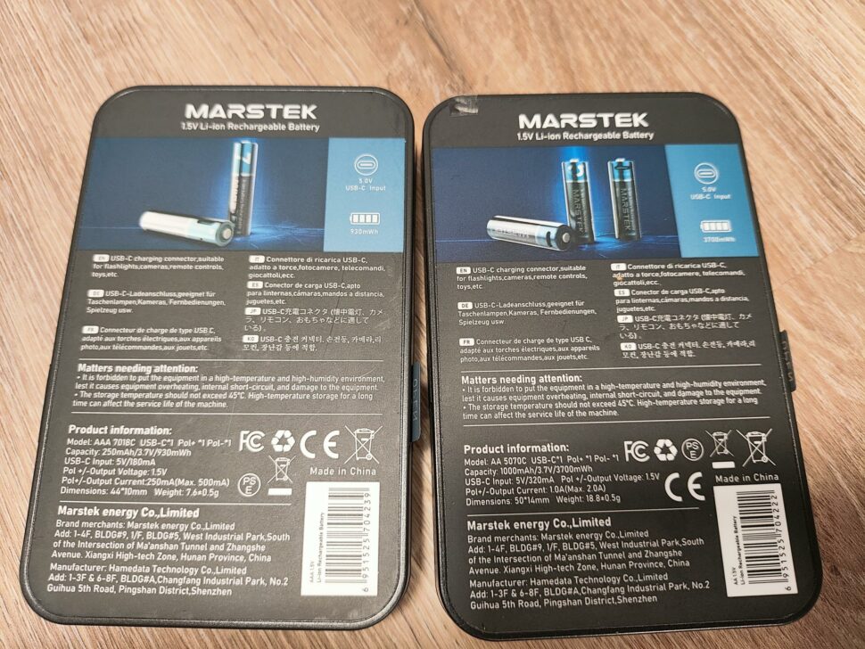 Marstek AA AAA Akkus technische Daten 2 Marstek AA AAA Akkus technische Daten 2