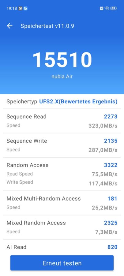 Test Nubia Air Bench Test Nubia Air Bench