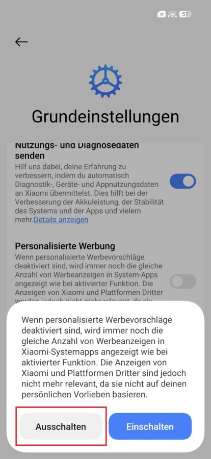 Ersteeinrichtung HyperOS 3 keine Werbung 2 Ersteeinrichtung HyperOS 3 keine Werbung 2