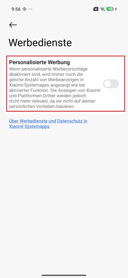 Personalisierte Werbung deaktivieren HyperOS 5 Personalisierte Werbung deaktivieren HyperOS 5
