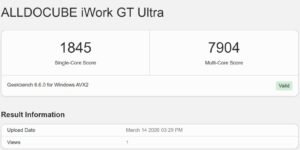 ALLDOCUBE iWork GT Ultra Test Geekbench 1 ALLDOCUBE iWork GT Ultra Test Geekbench 1