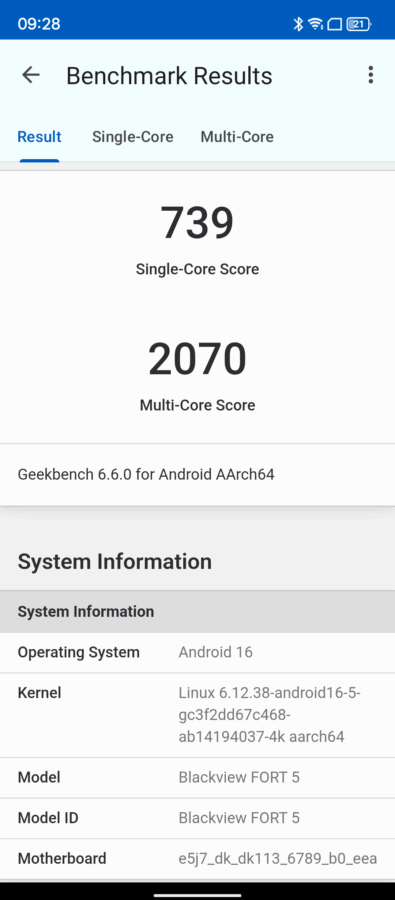 Blackview Fort 5 Benchmark 2 Blackview Fort 5 Benchmark 2