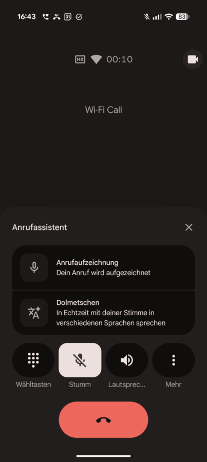 Screenshot Anrufaufzeichnung II I Screenshot Anrufaufzeichnung II I