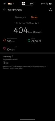 Huawei WATCH GT Runner 2 Test Screenshot Puls Krafttraining 2 Huawei WATCH GT Runner 2 Test Screenshot Puls Krafttraining 2
