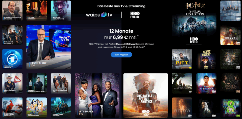 Waipu.TV Perfect Plus mit HBO Max Bundle Banner I Waipu.TV Perfect Plus mit HBO Max Bundle Banner I